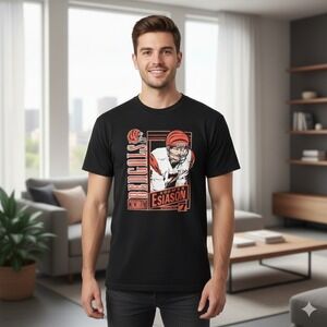 Nutmeg‎ Mills Cincinnati Bengals Boomer Esiason Stats Card T-Shirt - Size L